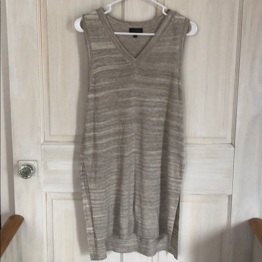 Tan and gray tunic tank